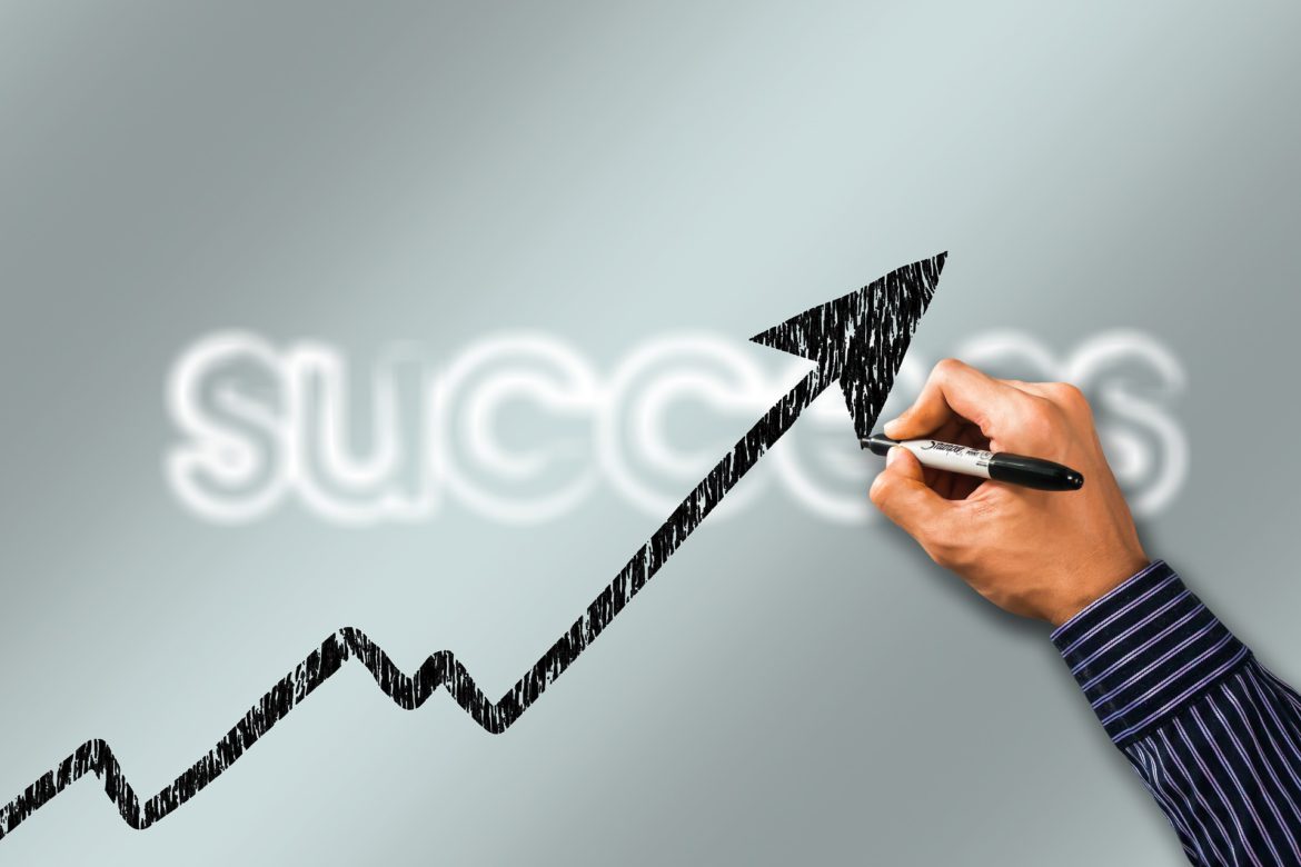 business success curve hand draw